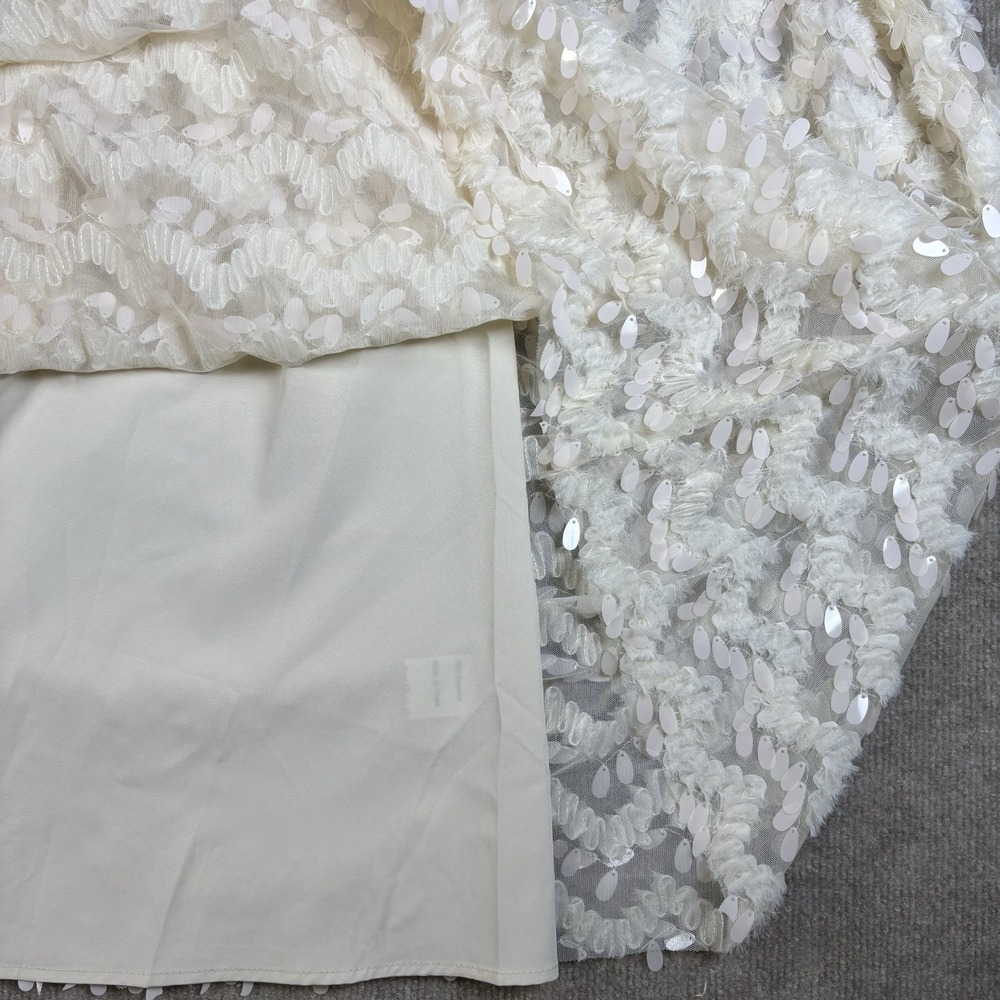 Ivy City Co Cloud Nine Sparkle Dress Ivory Sequin Smocked Maxi Women's S NWT - Picture 16 of 16